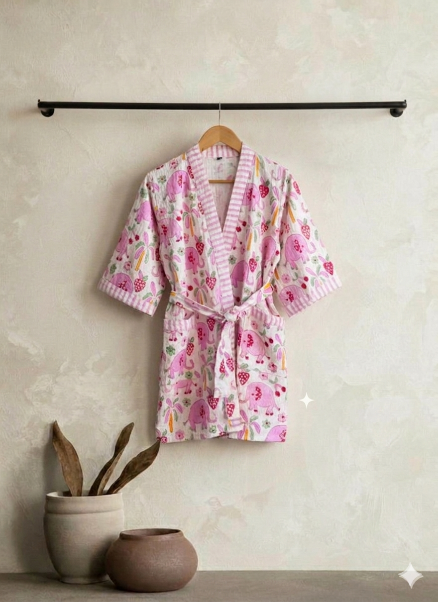 Elephant & Berry Robe