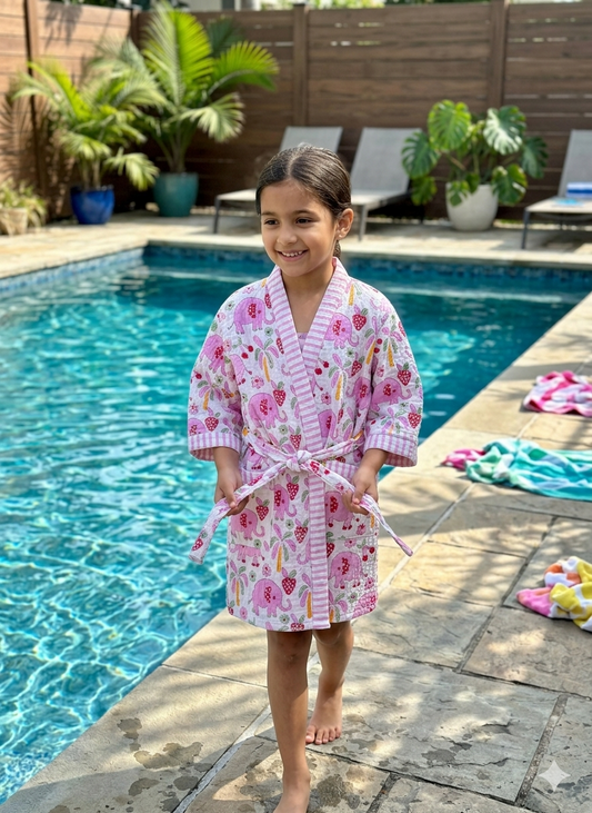 Elephant & Berry Robe