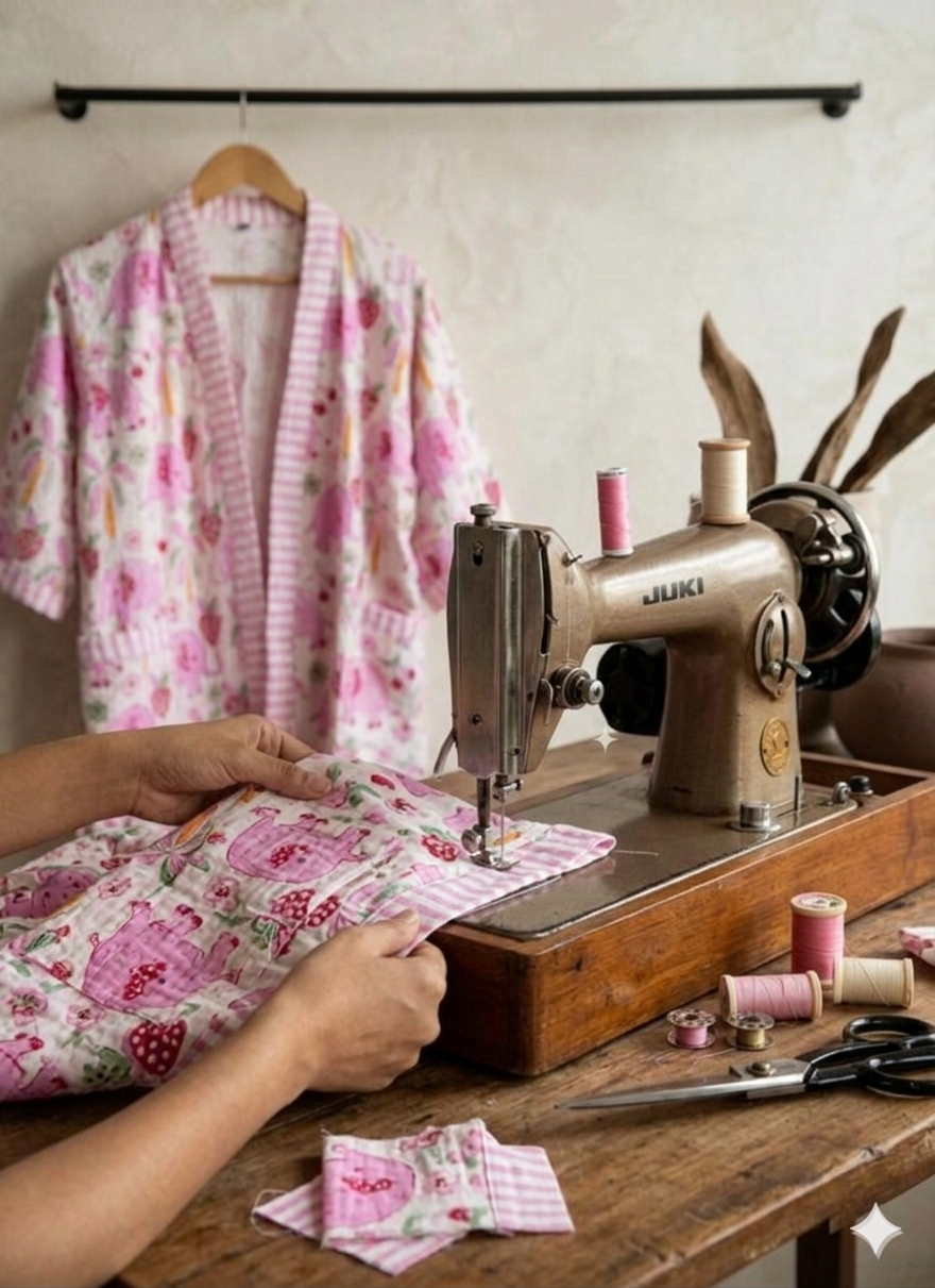 Elephant & Berry Robe