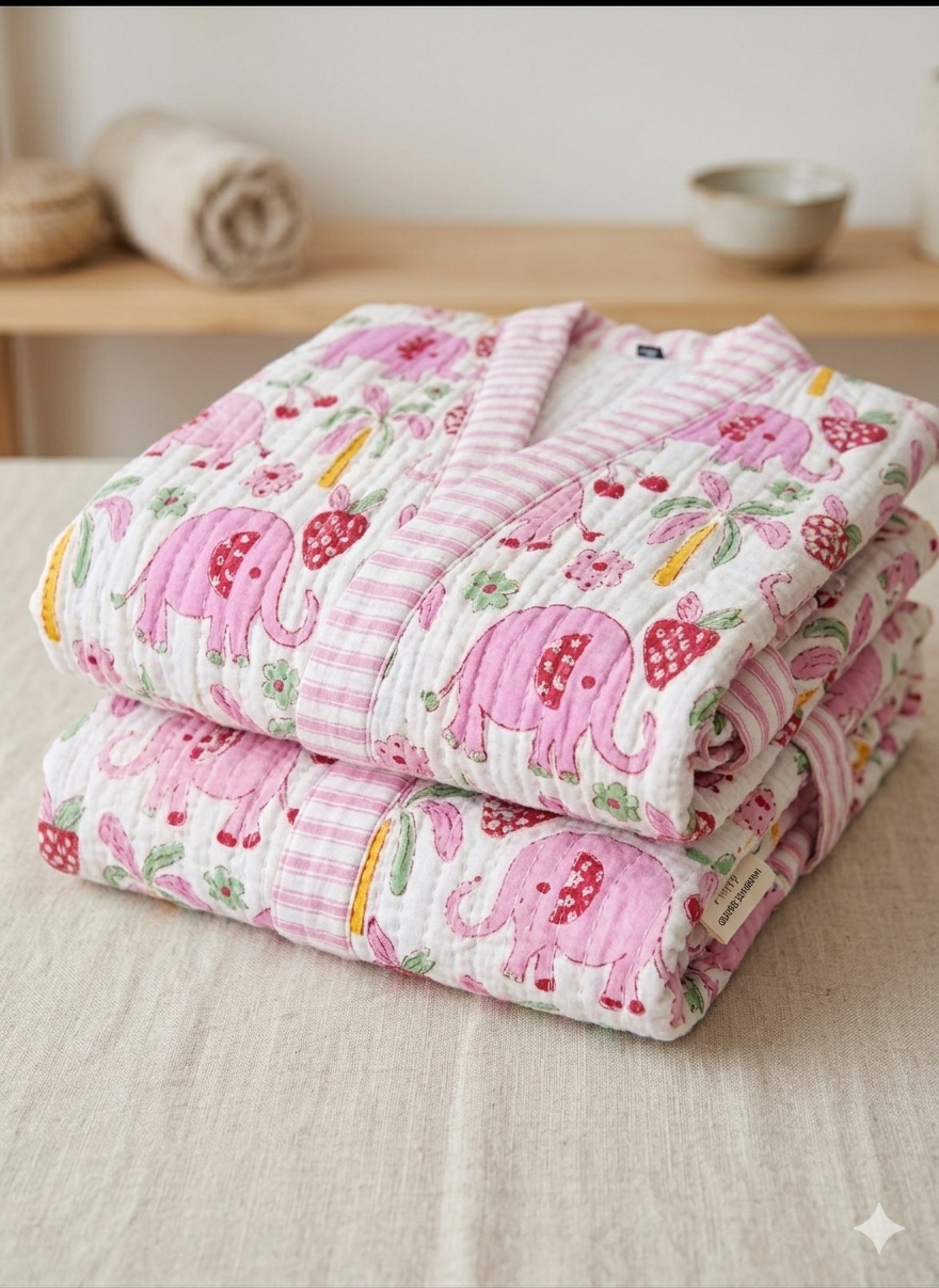 Elephant & Berry Robe
