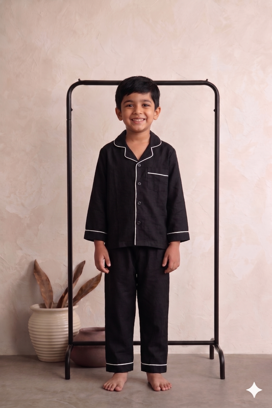 Solid Black Nightsuit